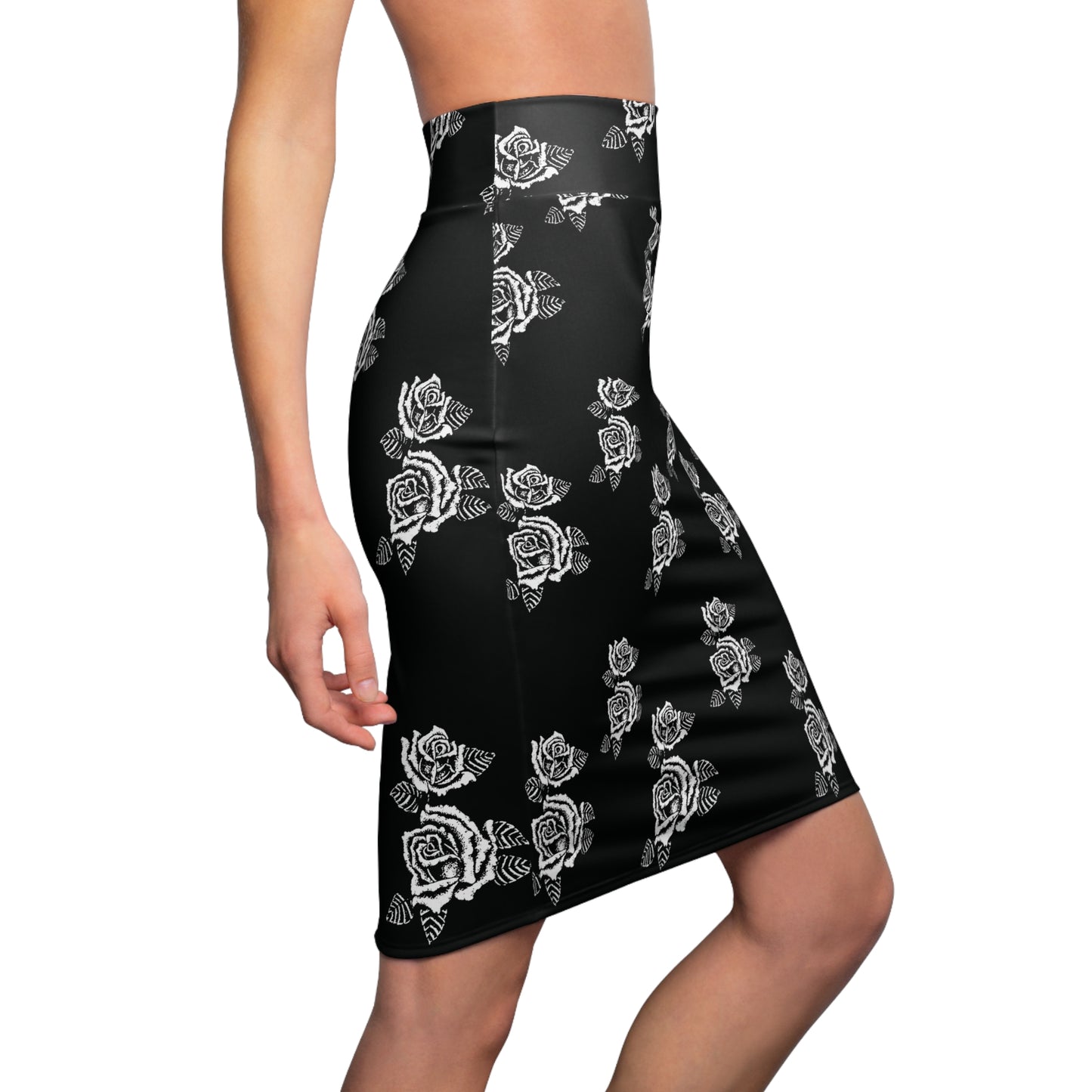 Women's Chicano Flowers Pencil Skirt