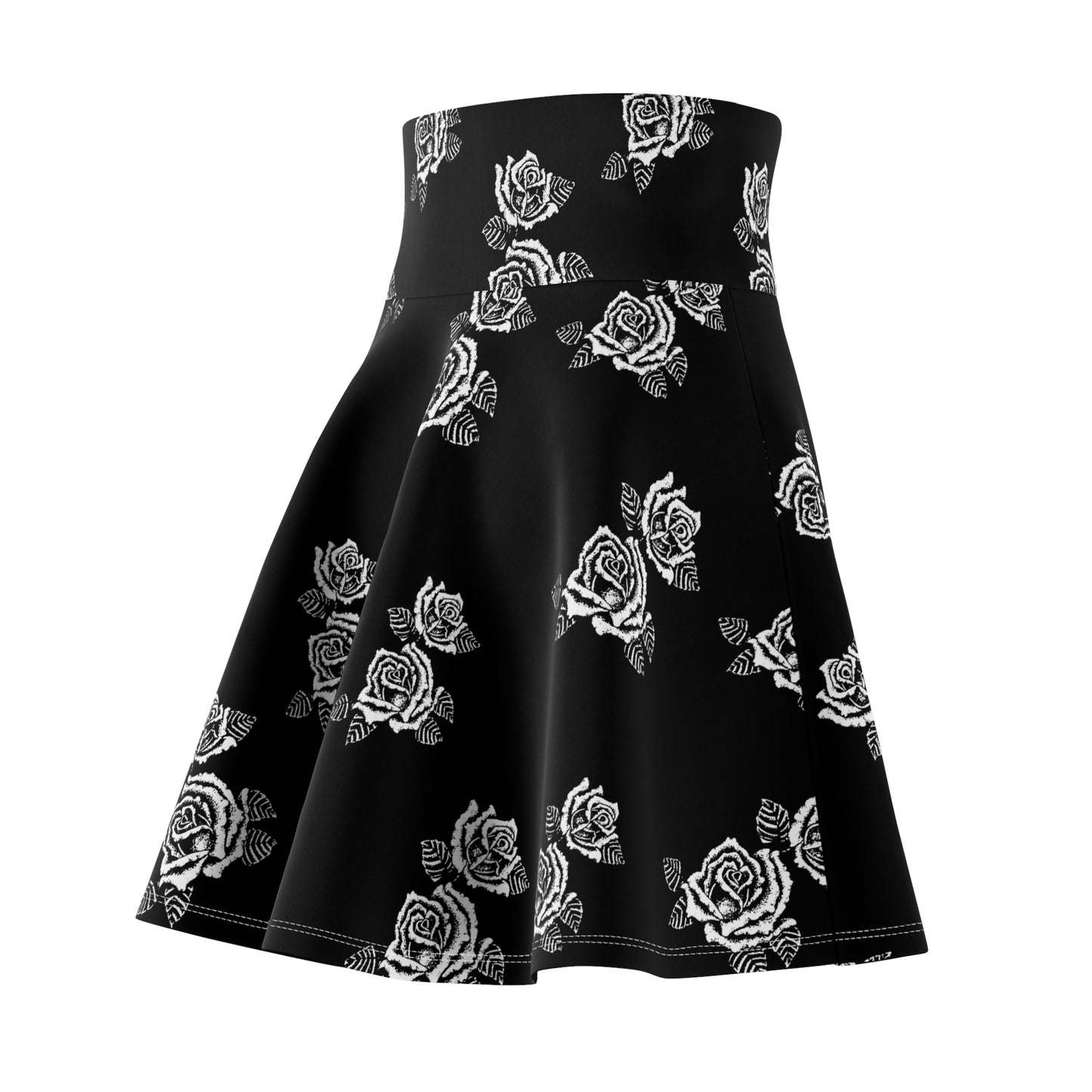 Skater Skirt - Chicano Drawn Flowers, Lowrider Style, Hood Vibes - Women's Fashion