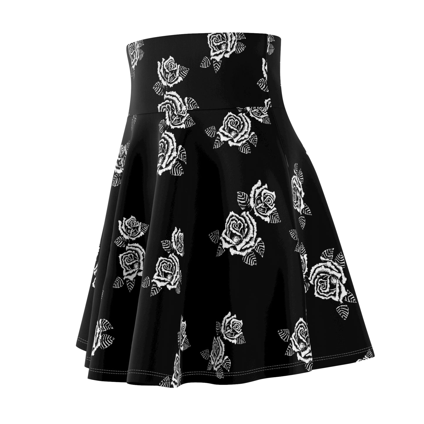 Skater Skirt - Chicano Drawn Flowers, Lowrider Style, Hood Vibes - Women's Fashion