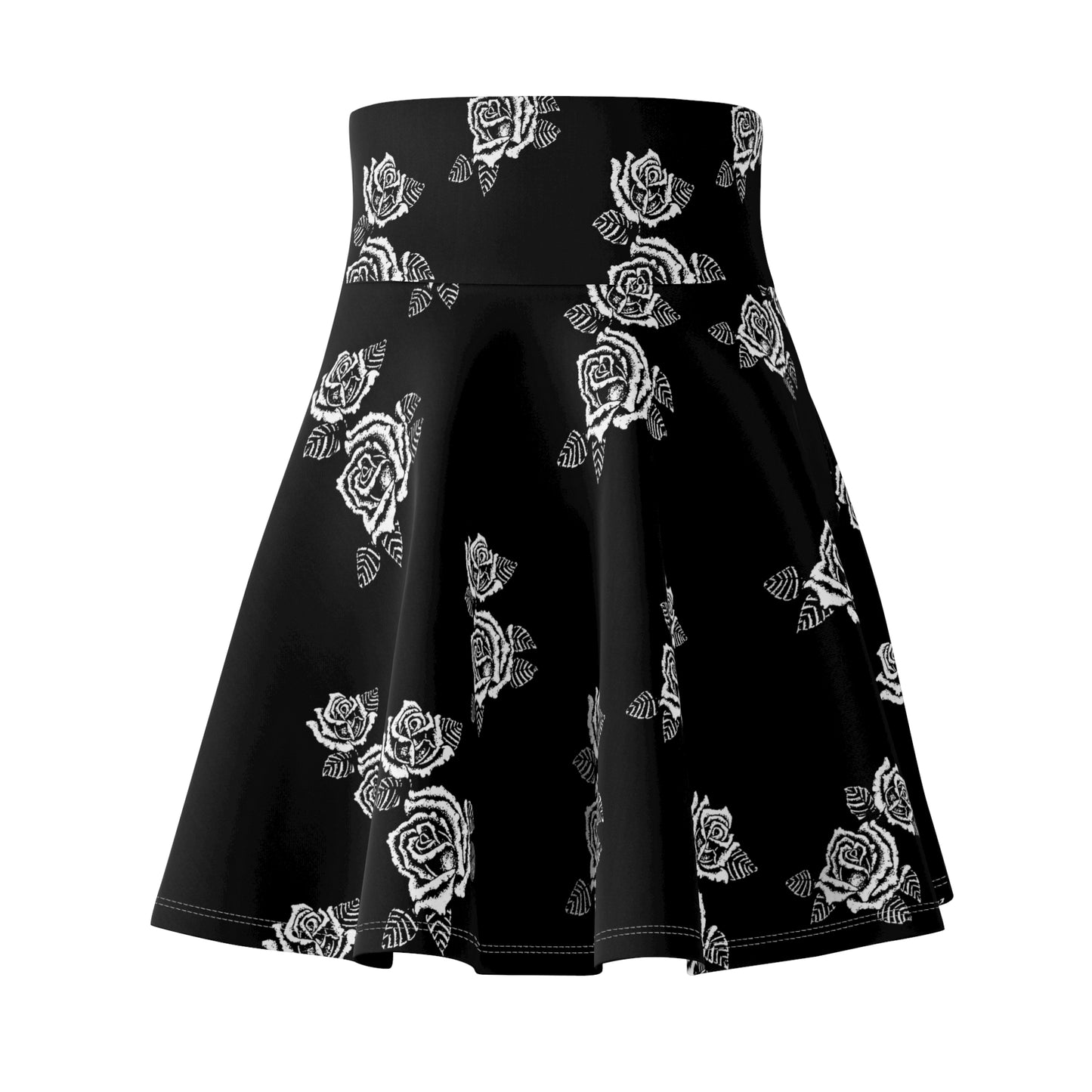 Skater Skirt - Chicano Drawn Flowers, Lowrider Style, Hood Vibes - Women's Fashion