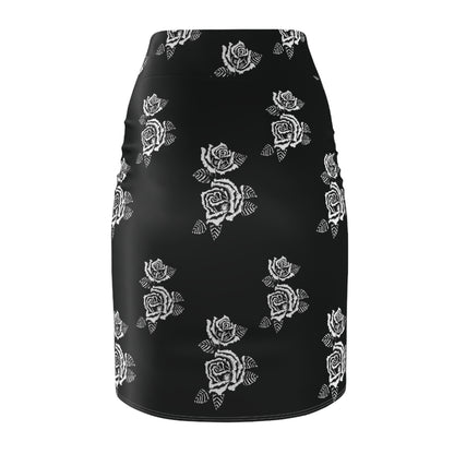 Women's Chicano Flowers Pencil Skirt