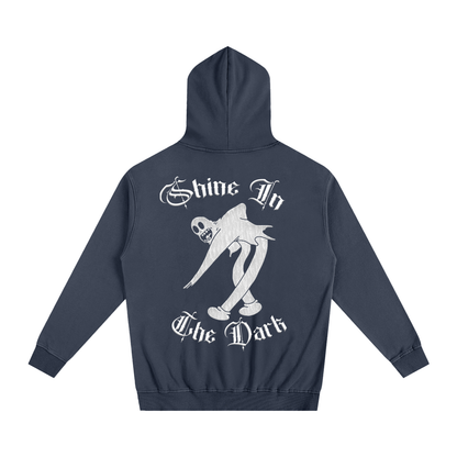 blue premium Chicano clothing hoodie with white Mexican-American designs and Califas on Front 