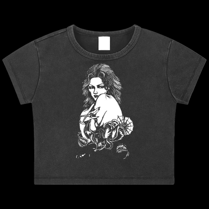 Cholita Snow Washed Crop Top