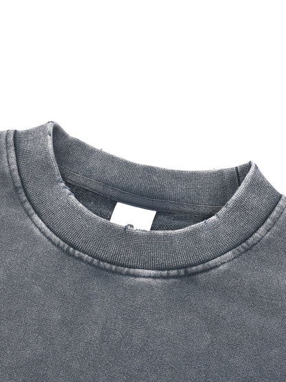 Califas Women Snow Washed Raw Edge Cropped Sweatshirt